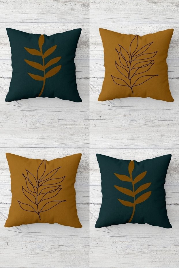 Scandinavian Style Bohemian Throw Pillow Cover - Hidden Zipper, 4 Pieces Set