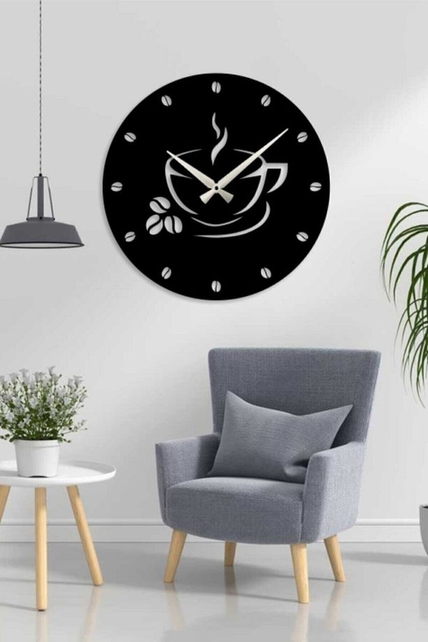 Kahve Tasarımlı Dekoratif Ahşap Mutfak Duvar Saati 40 Cm - 1
