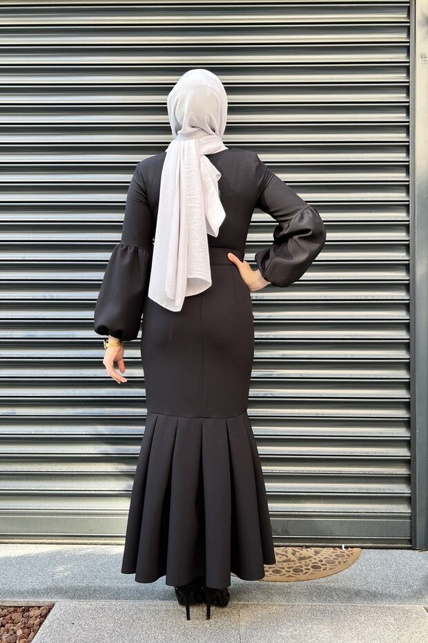 Balon Kol Balık Elbise - 8