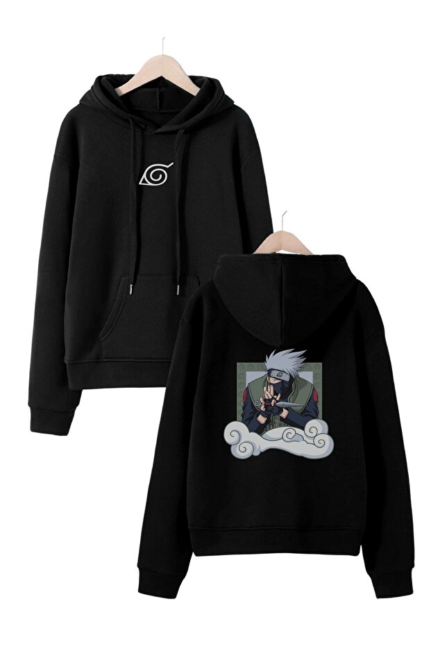 Naruto Character Printed Oversize Hooded Sweatshirt