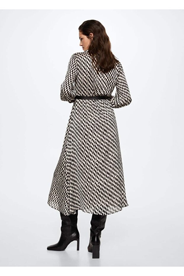 Baklava Desenli Elbise - 4