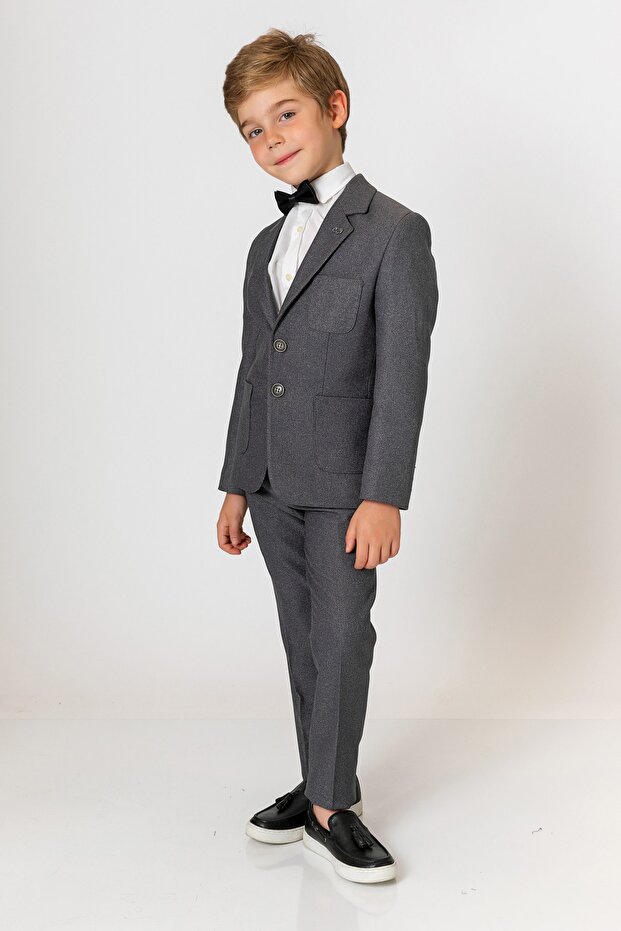 سترة رمادية للأولاد - 5