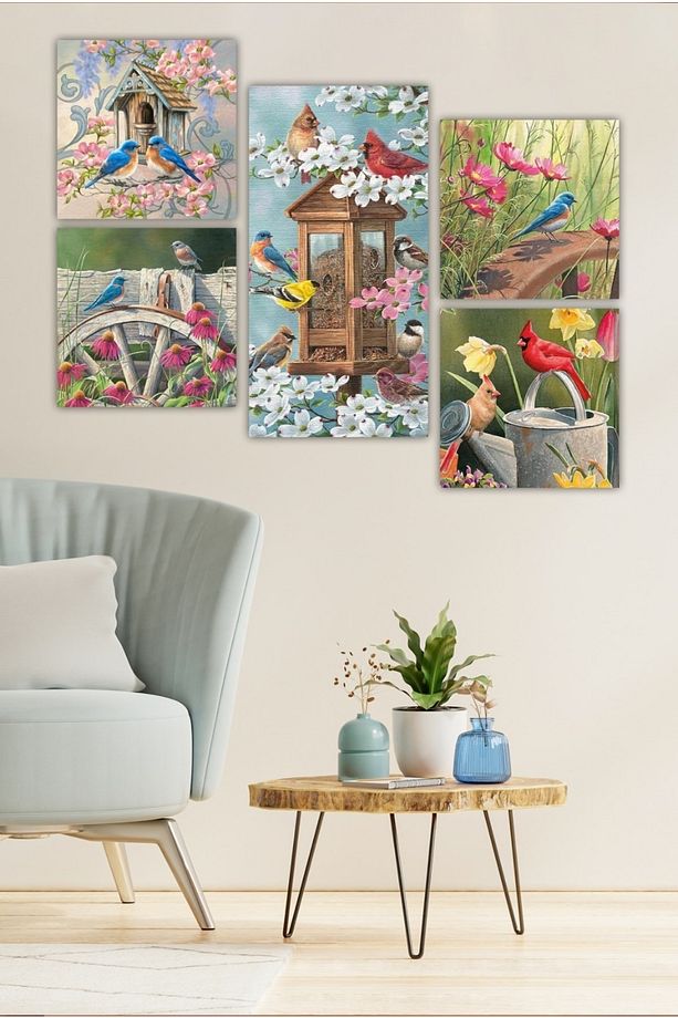 Collage Style 5 Parçalı MDF Tablo ATF180 - 1