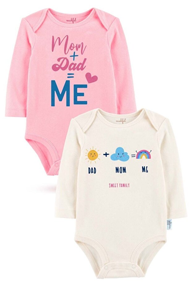 2-Piece 100% Cotton Organic Printed Snap Fastener Baby Bodysuit