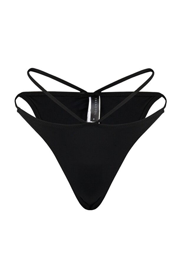 Siyah Biyeli Brazilian Normal Bel Bikini Altı TBESS23BA00032 - 6
