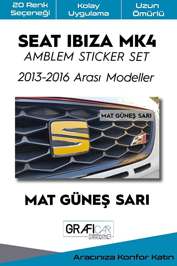 Seat Ibiza Mk4 2013-2016 Emblem Covering Sticker Set