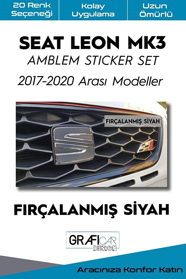 مجموعة ملصقات غطاء شعار سيات ليون Mk3 2017-2020/مكياج