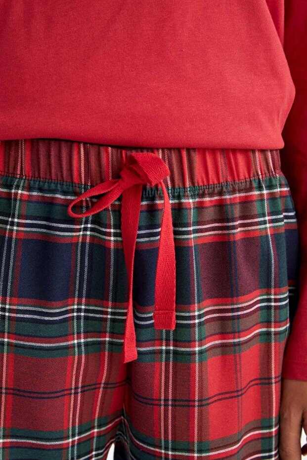Fall In Love Yılbaşı Temalı Kırmızı Flanel Pijama Altı - 4