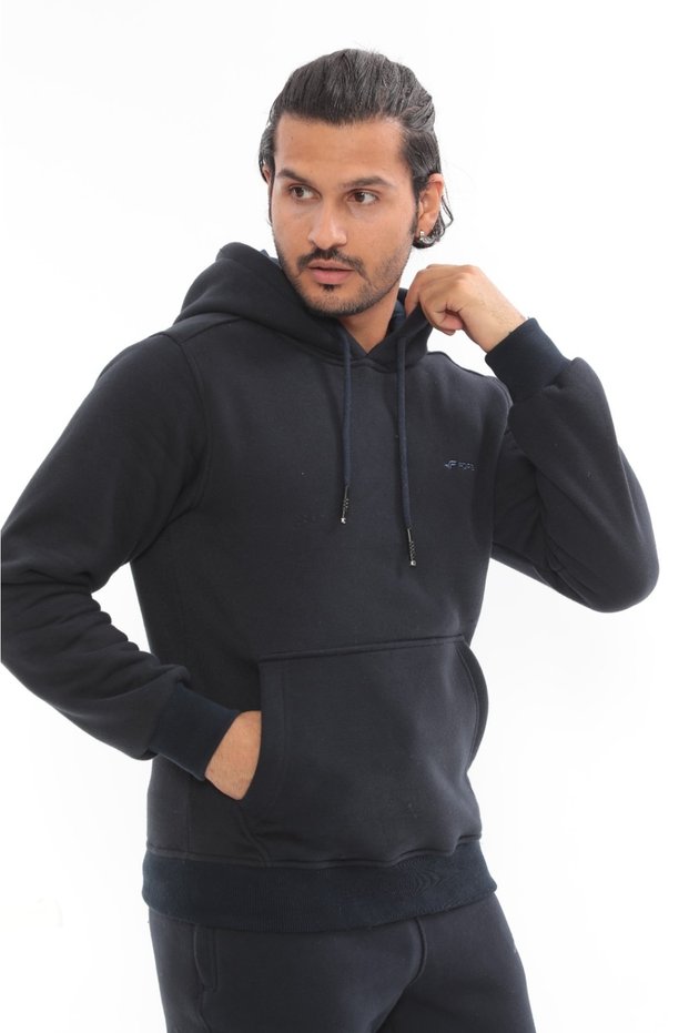 Kangaroo Pocket Hooded Cotton 3 Thread Winter Sweat Suit