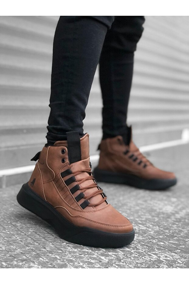 Men's Daily Tan Black Orthopedic Sports Boots Comfortable Non-Slip Thick Sole Half Toe Durable