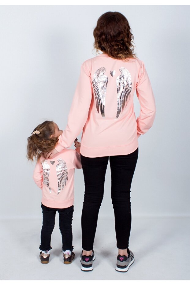 Mother and Daughter Combination Printed Sweatshirt Single Price