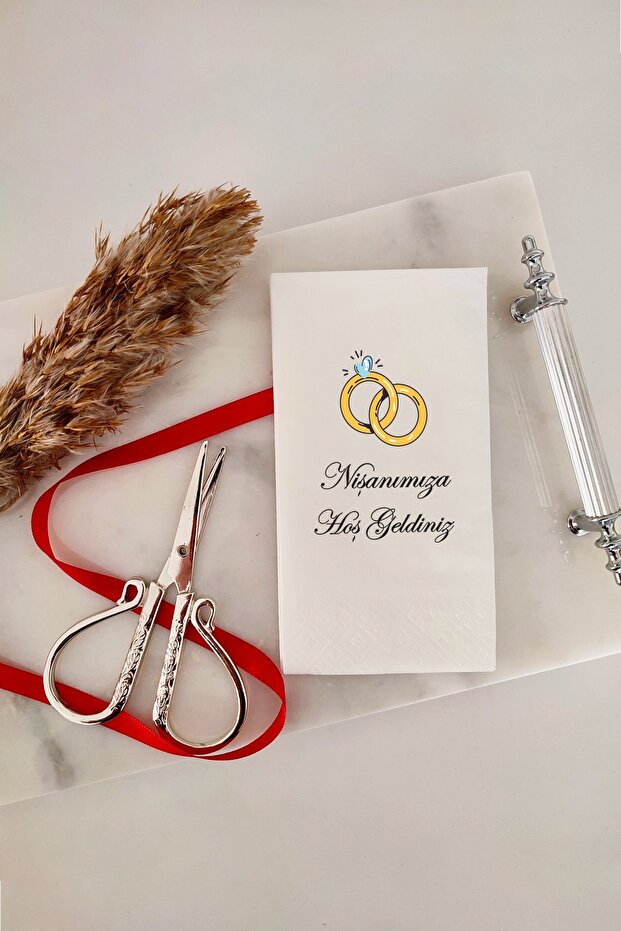 مرحبًا بكم في منديل الخطوبة المطبوع المكون من 20 قطعة