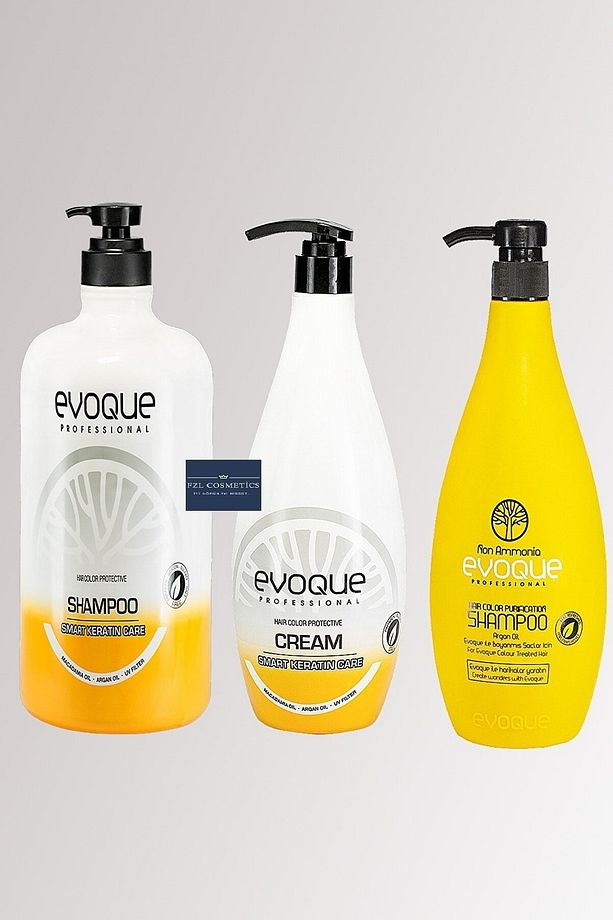 Evoque Professional Smart Keratin Serisi Şampuan + Saç Kremi +non-ammonıa Arındırcı Şampaun 1000ml - 1