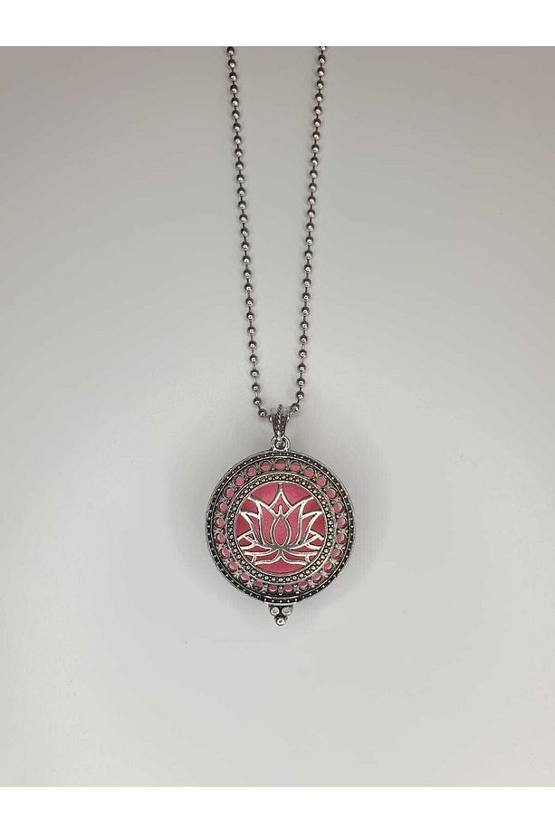 Lotus Çiçeği Motifli Kokulu Kolye - 4