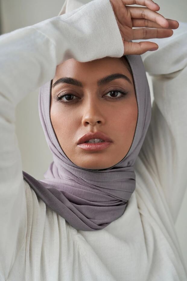 شال قطن ممشط -رمادي بنفسجي- - 2