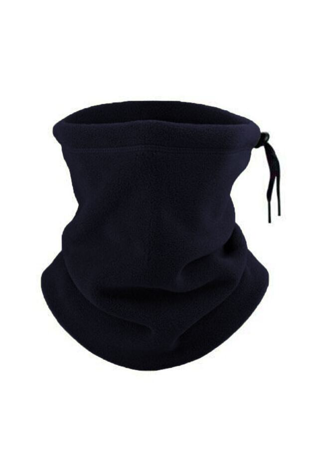 Women Men Fleece Neck Collar Winter Drawstring Beanie Thermal Warm Unisex