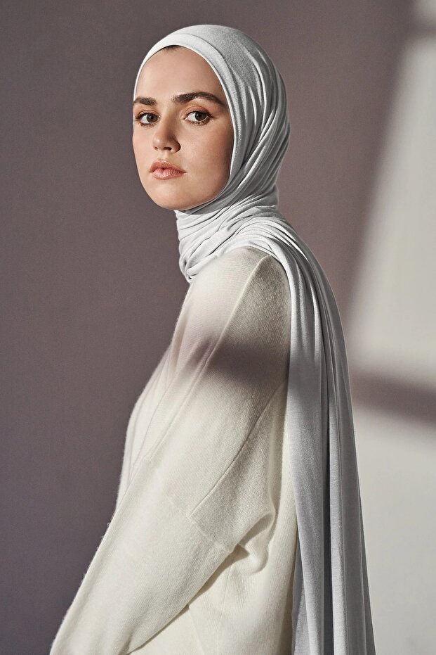 شال قطن ممشط - رمادي داكن - - 3