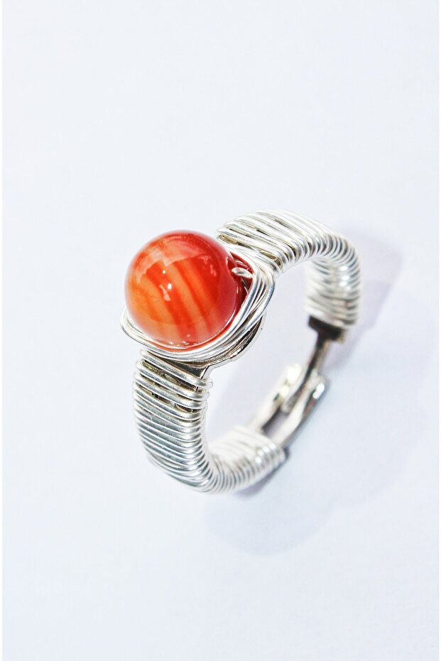 Agate Stone Adjustable Natural Stone Ring - 2