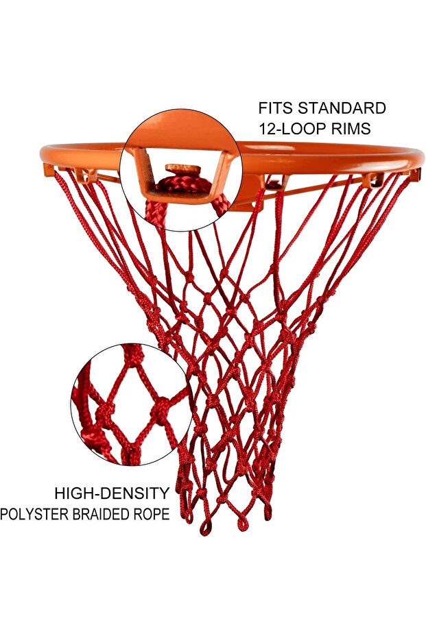 Basketbol Pota Filesi Ağı - Kırmızı 1 Adet - 4