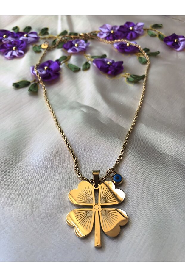 Yonca Model Çelik Kolye - 1