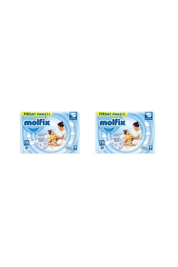 Bebek Bezi 6 Beden Ekstra Large Fırsat Paketi 39'lu 2 Paket 78 Adet - 1