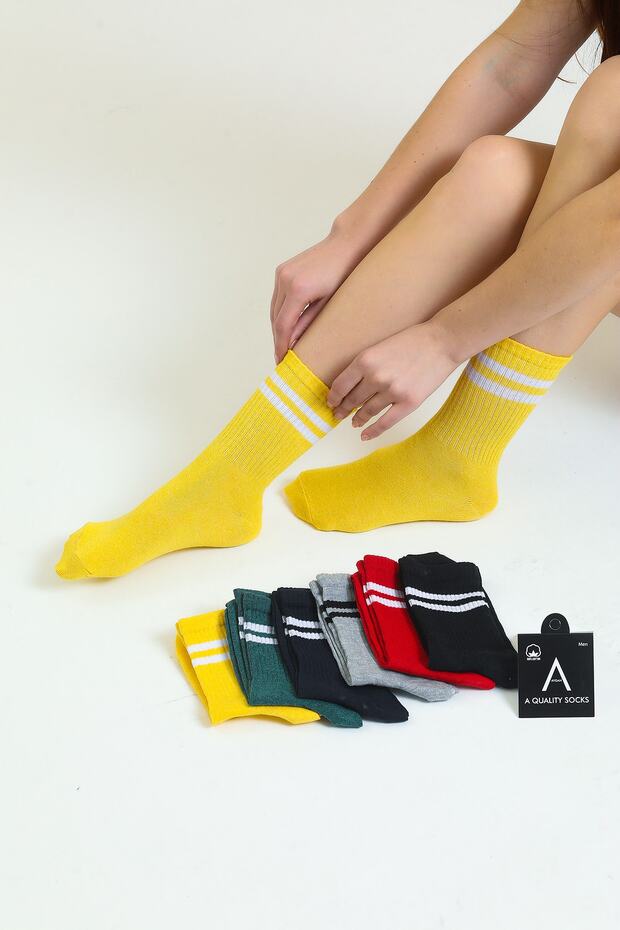 Unisex College Striped 6 Pairs Colorful (SPECIAL BOXED) Socks
