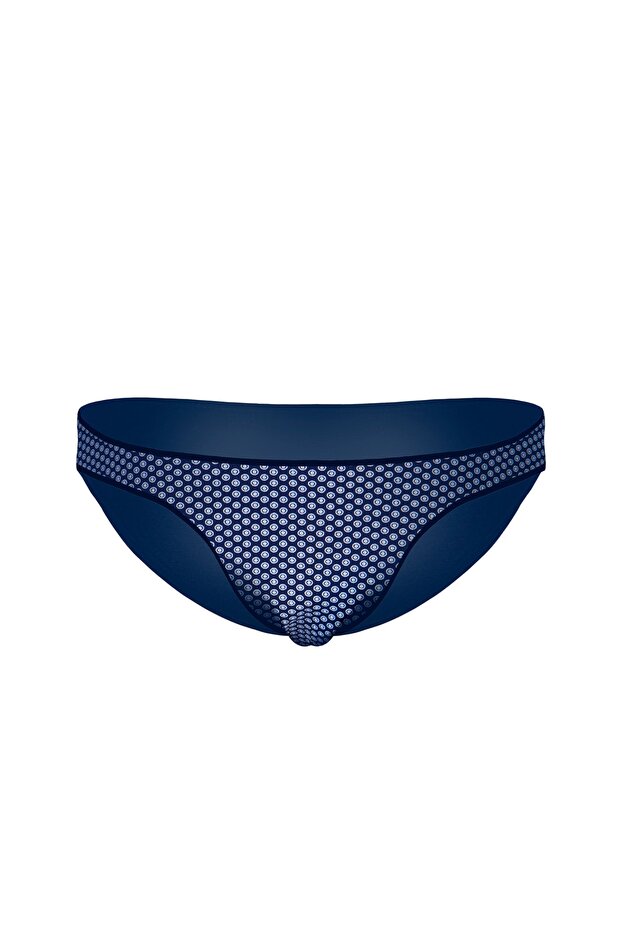 Geometric Patterned Navy Blue Men's Slip
