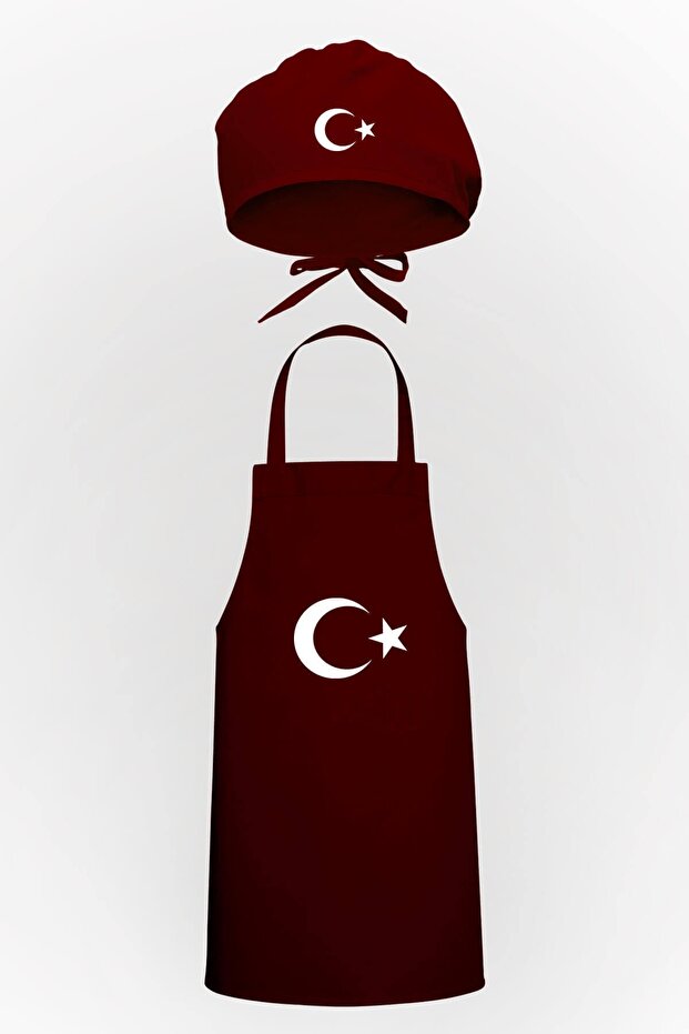 Ayyıldız And K.atatürk Signed Design Kitchen Apron & Bonnet Advantage Package