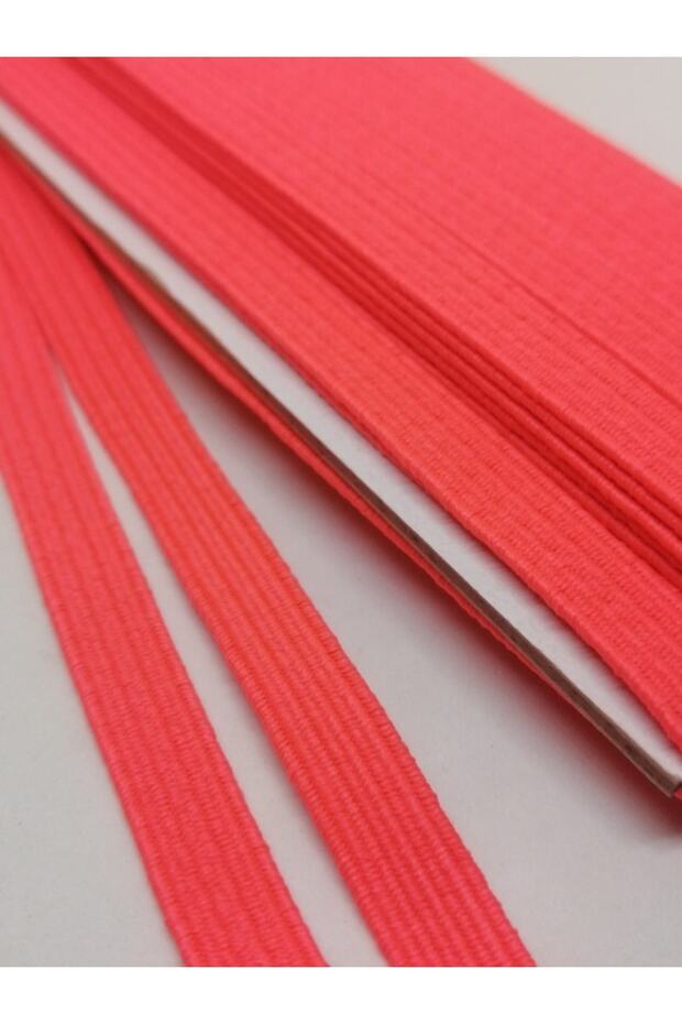 6 Mm Flat Rubber Thread Neon Red Color 10 Meters