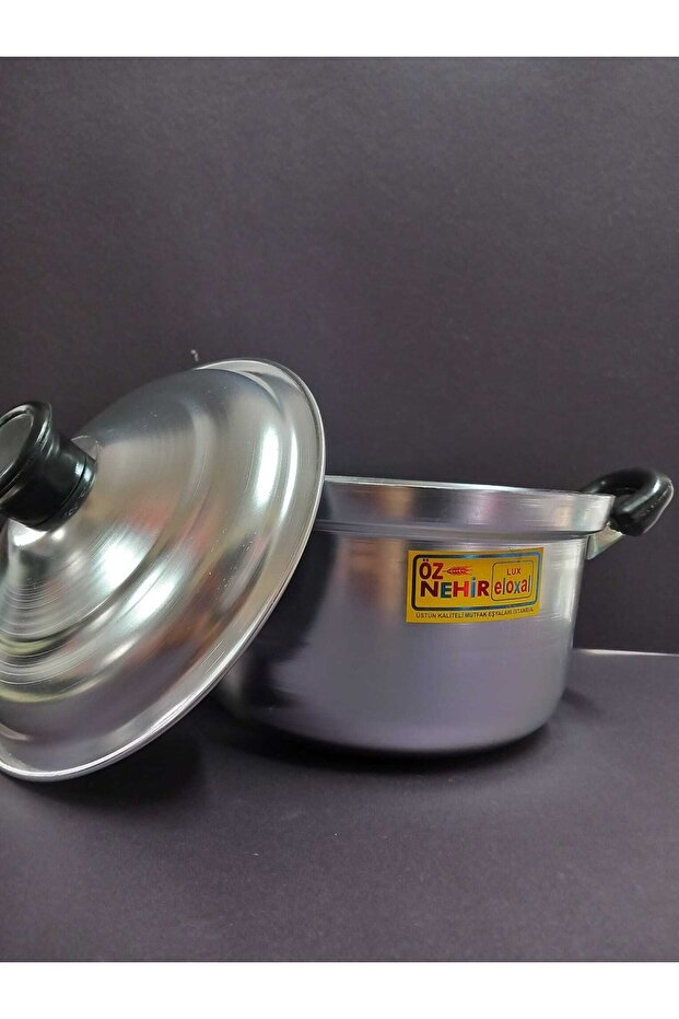 Öz Nehir Aluminum Food Pot with Handle and Lid No:2 24x13cm