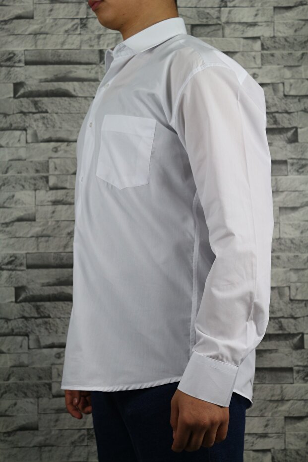 Erek Plain Classic Cut White Shirt