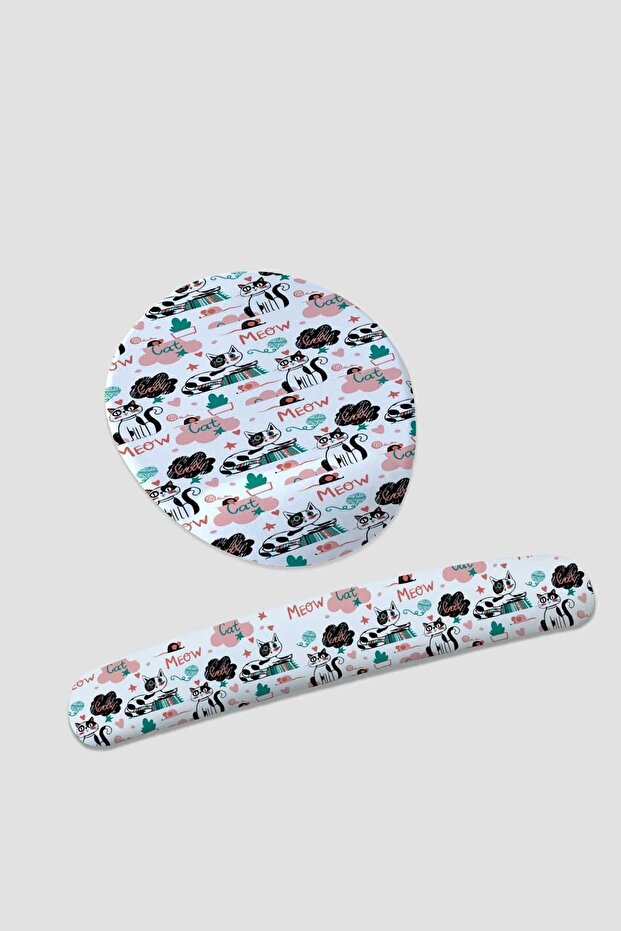 Cat Meow Mousepad Ve Klavye Pedi Seti - 1