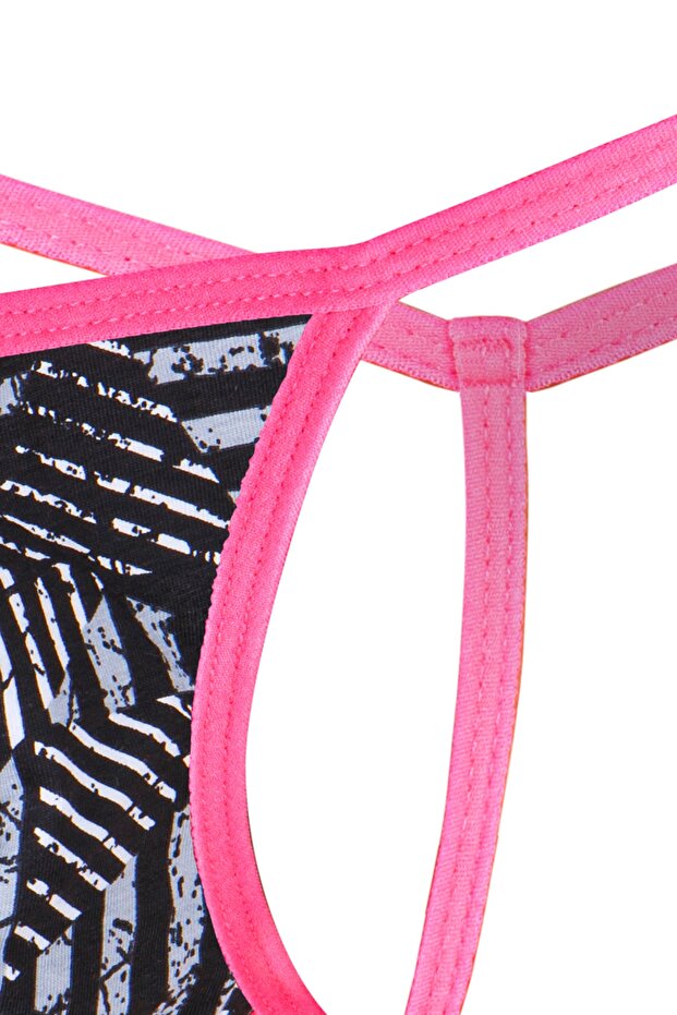 Ανδρικό στρινγκ με νέον ελαστικό ριγέ σχέδιο - 3