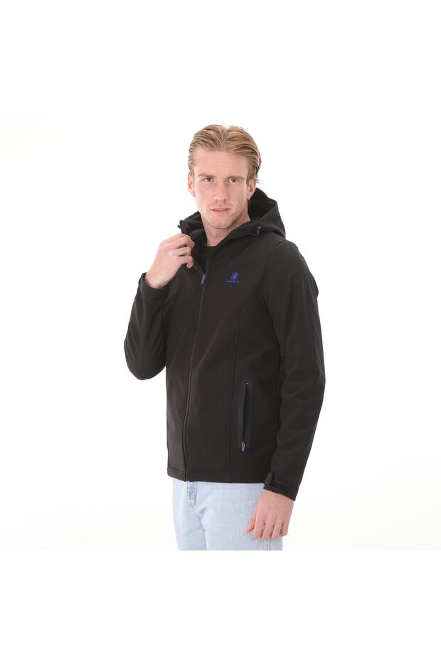 101169258-syh M-ct651 Hugo Softshell 2pr Erkek Ceket Siyah - 5