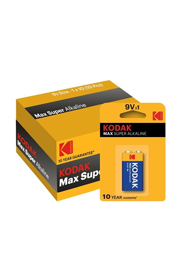 10 Adet Max Super Alkalin 9 Volt Pil - 1