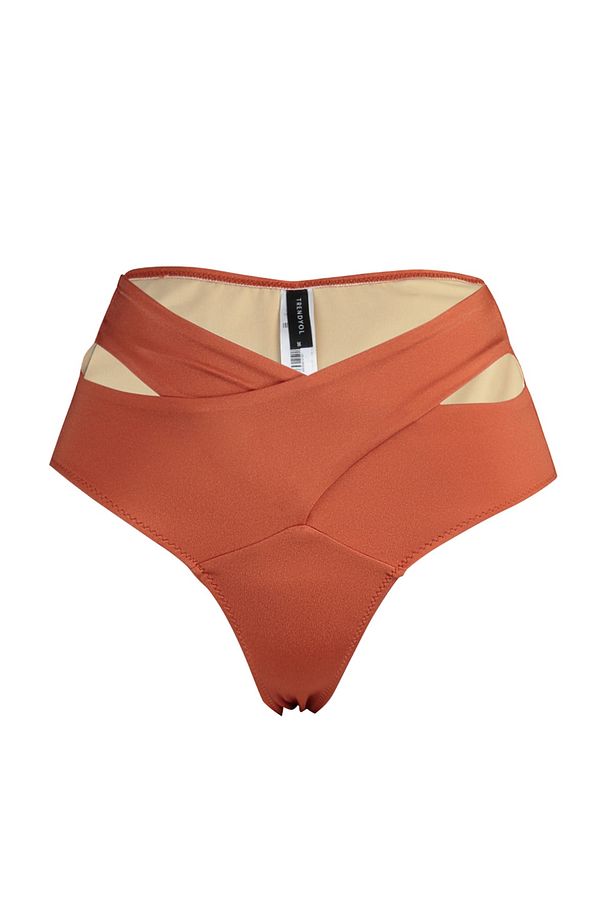 Kiremit Cut Out/Pencereli Yüksek Bel Regular Core Bikini Altı TBESS20BA0184 - 6