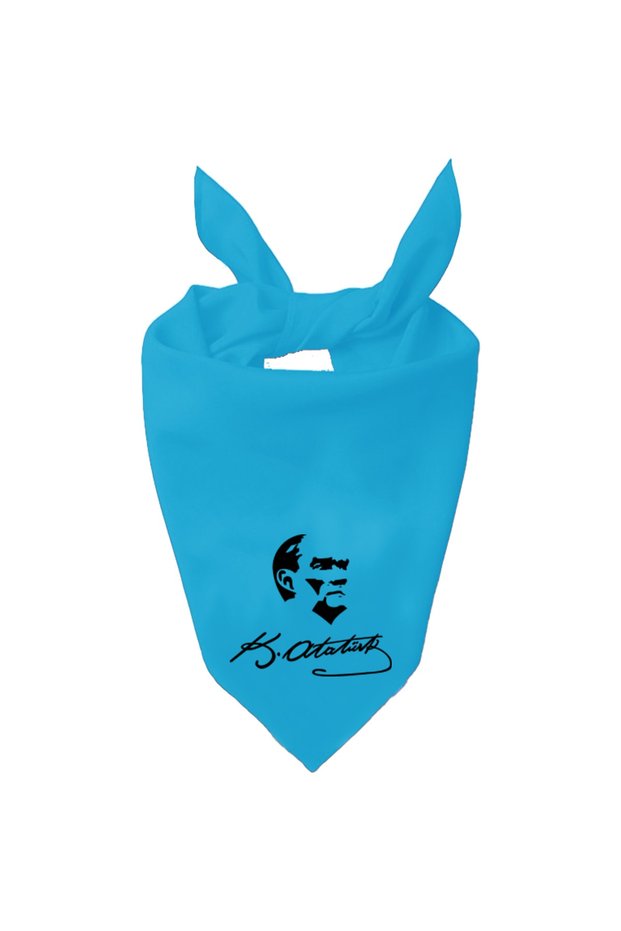 K.atatürk Signature and Atatürk Silhouette Design Single Color Scarf