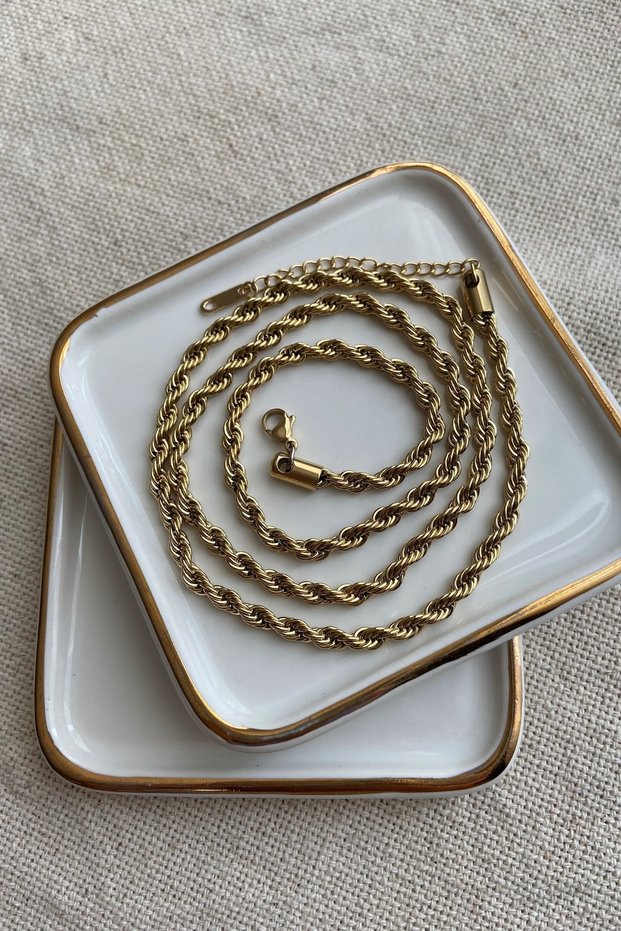 Steel Intermediate Size Twist Necklace