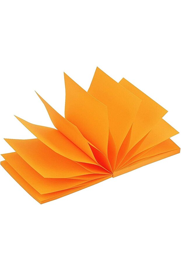 Kare Postit Yapışkanlı Kağıt 80 Yaprak 4 Adet Turuncu Renk - 3