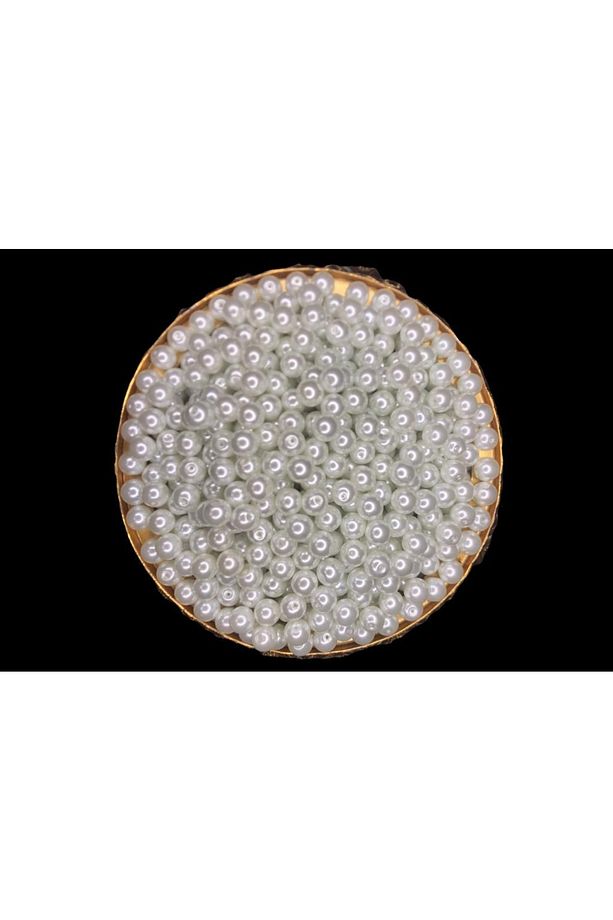 10 Mm Beyaz Renk Cam Inci Boncuk (100 Gram) - 1