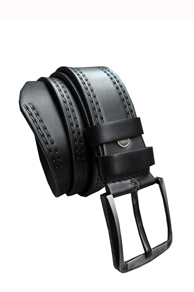 4.5 Cm Thick Sports Black Denim Belt
