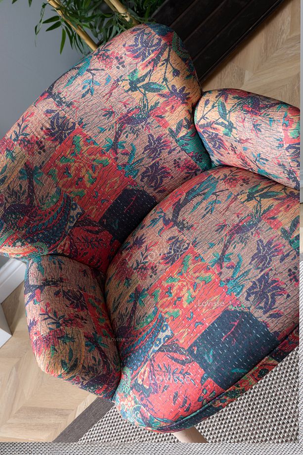 Patchwork Desen Berjer Tekli Koltuk Balkon, Ofis, Bekleme, Güzellik Merkezi, Çay Seti - 4