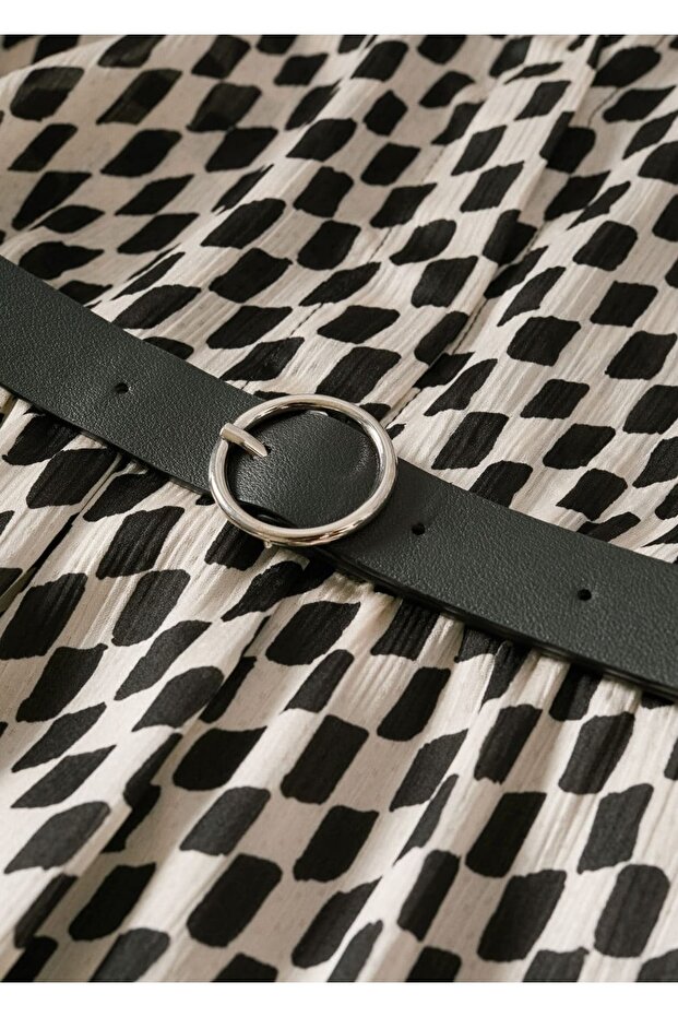 Baklava Desenli Elbise - 6