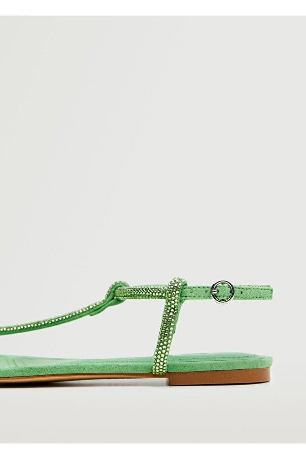 Bantlı Taş Işlemeli Sandalet - 5