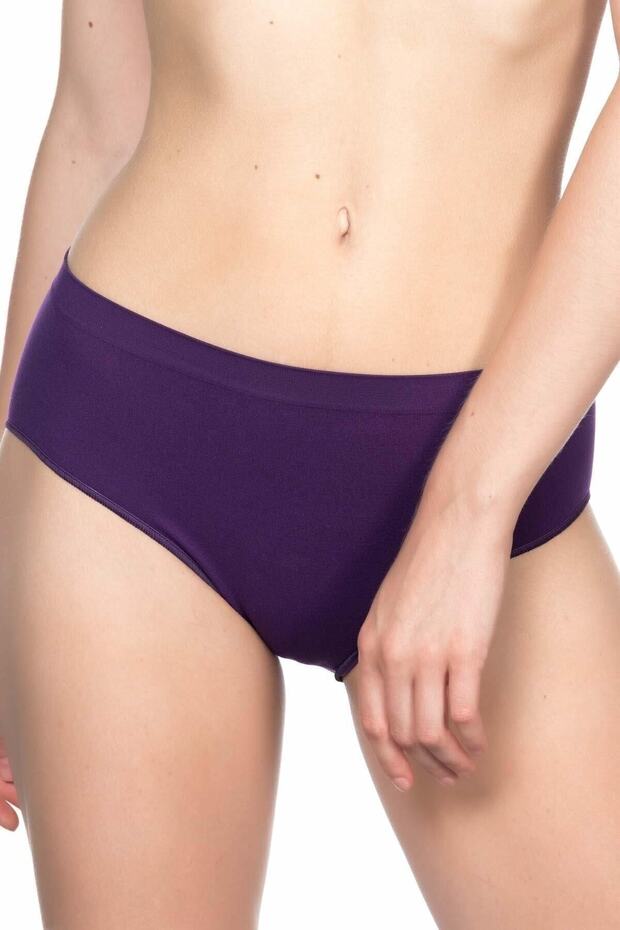 Women's Purple Seamless Gathering Panties 3002