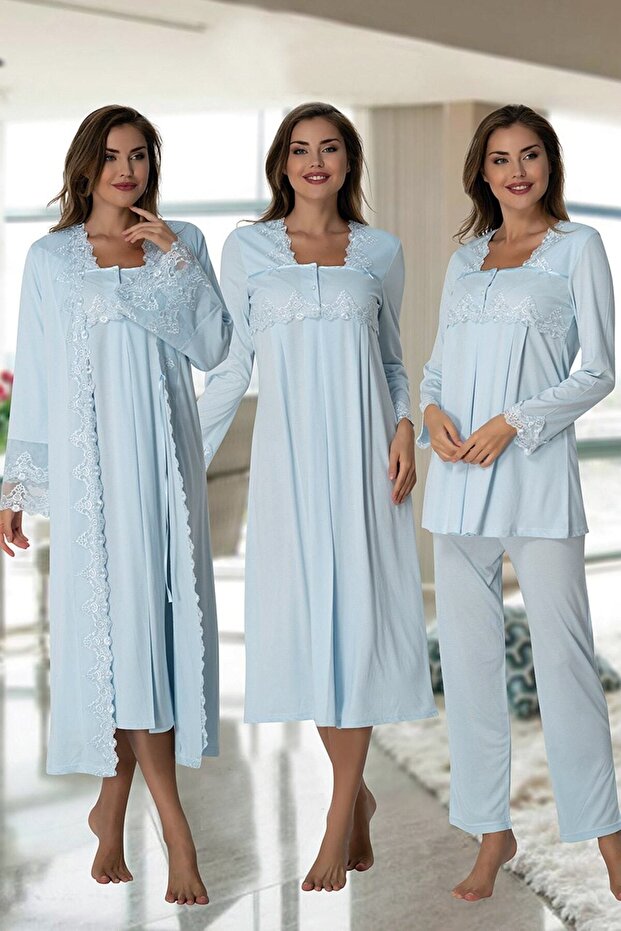 Blue Special Design Maternity Set of 4 7016