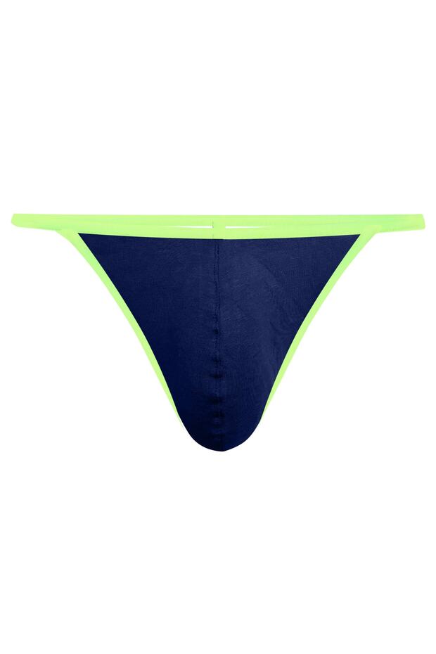 Ανδρικό στρινγκ Neon Elastic Navy Blue - 1