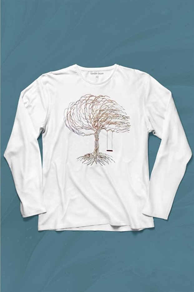 Red Swing Dry Tree on the Tree of Life Long Sleeve T-Shirt Printed T-shirt