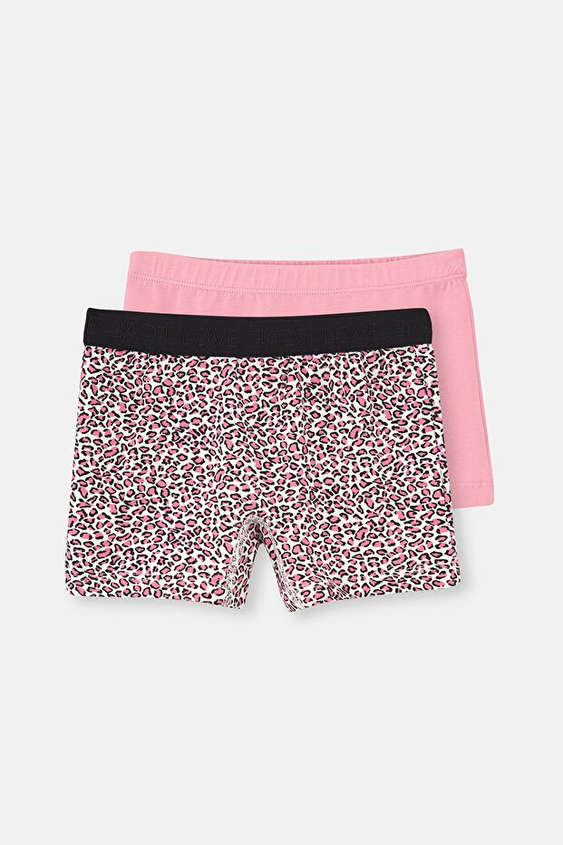 مجموعة بوكسرات منقوشة باللون الوردي مكونة من قطعتين - 1