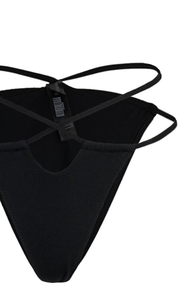 Siyah Tünelli High Leg Brazilian Bikini Altı TBESS22BA0159 - 7